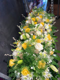 Casket Arrangement Yellow and White