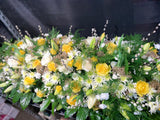 Casket Arrangement Yellow and White