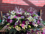 Casket Arrangement Purple and White