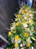 Casket Arrangement Yellow and White