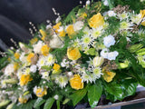 Casket Arrangement Yellow and White